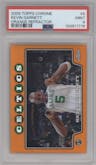 Kevin Garnett from the 2008-09 Topps Chrome  set featuring a Orange Refractor parallel graded by PSA and given an overall grade of 9.