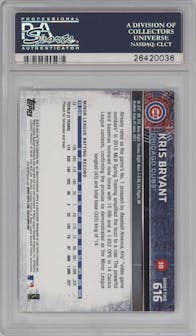 Kris Bryant from the 2015 Topps Series 2 set graded by PSA and given an overall grade of 10.