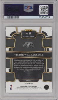 Victor Wembanyama from the 2023-24 Panini Select  set featuring a Scope parallel graded by PSA and given an overall grade of 10.