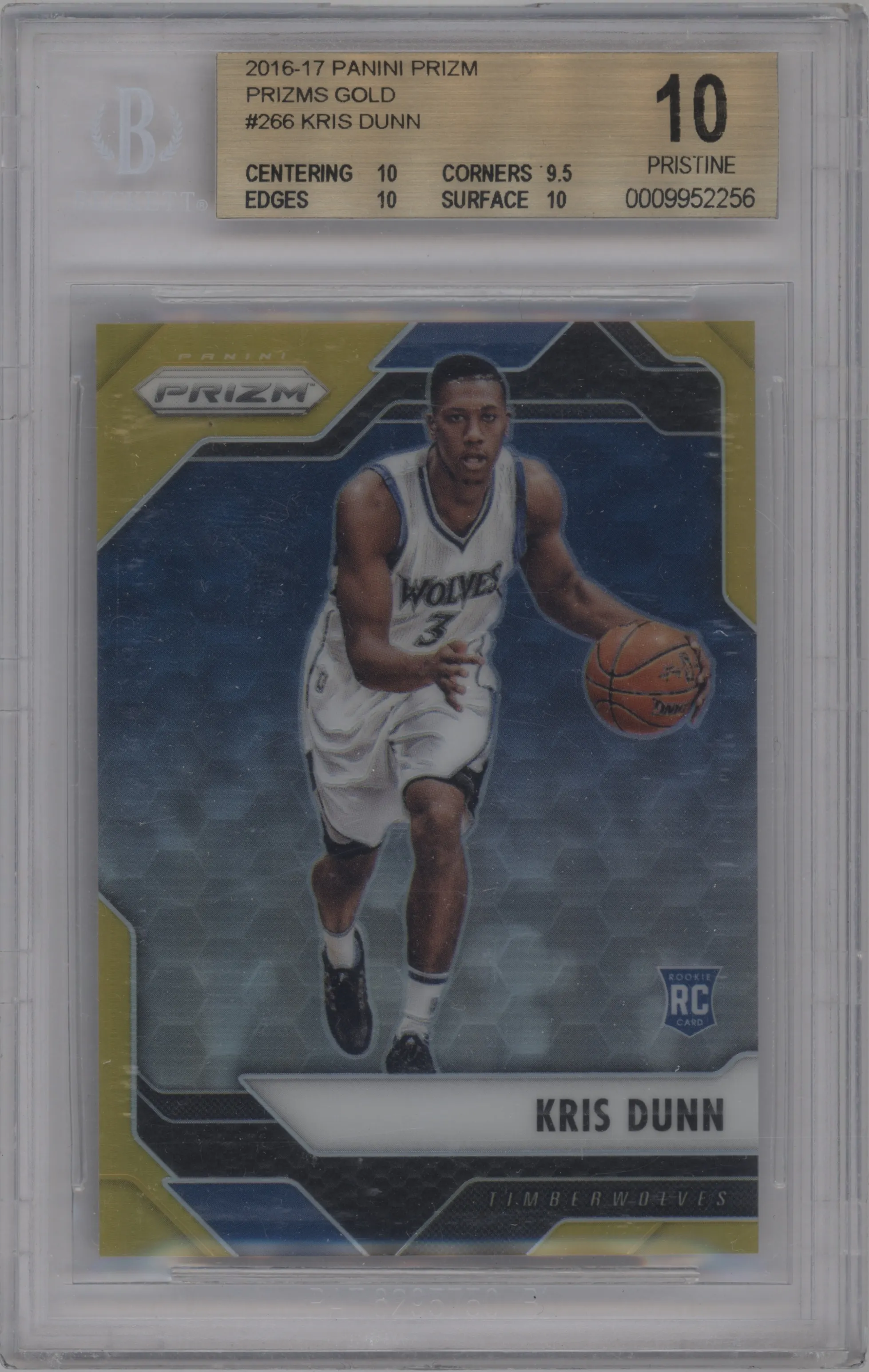 2016 Panini Prizm Kris Dunn Gold Prizm #266 BGS 10