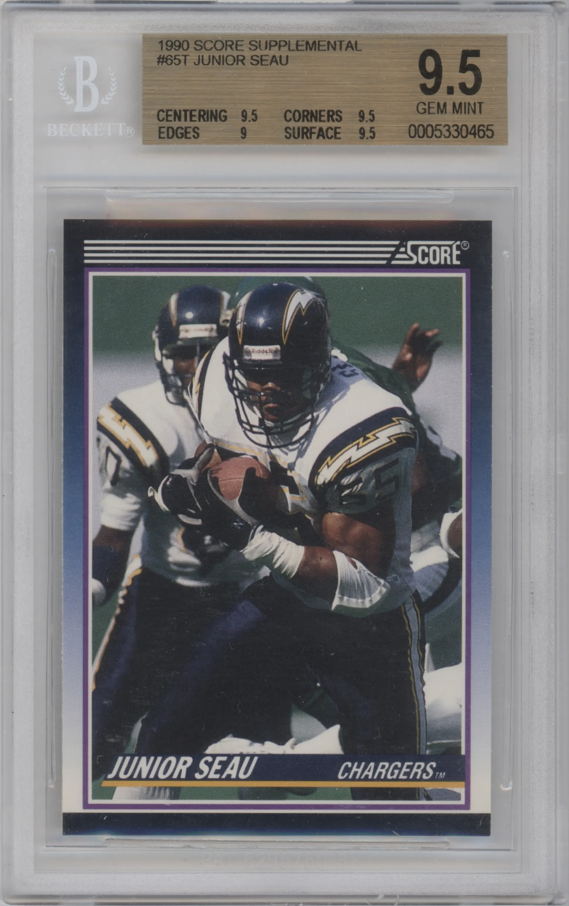 1990 Score Supplemental Junior Seau BGS 9.5