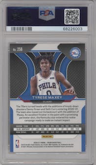 Tyrese Maxey from the 2020-21 Panini Prizm set graded by PSA and given an overall grade of 9.