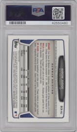 Aaron Judge from the 2013 Bowman Draft Picks & Prospects set graded by PSA and given an overall grade of 10.