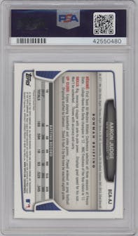 Aaron Judge from the 2013 Bowman Draft Picks & Prospects set graded by PSA and given an overall grade of 10.