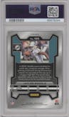 Jaylen Waddle from the 2023 Panini Prizm set featuring a Snakeskin parallel graded by PSA and given an overall grade of 10.