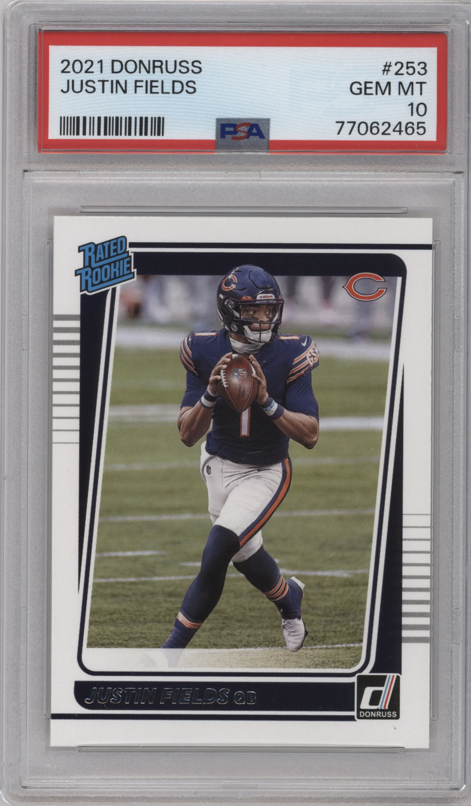 2021 Panini Donruss Rated Rookie Justin Fields PSA 10