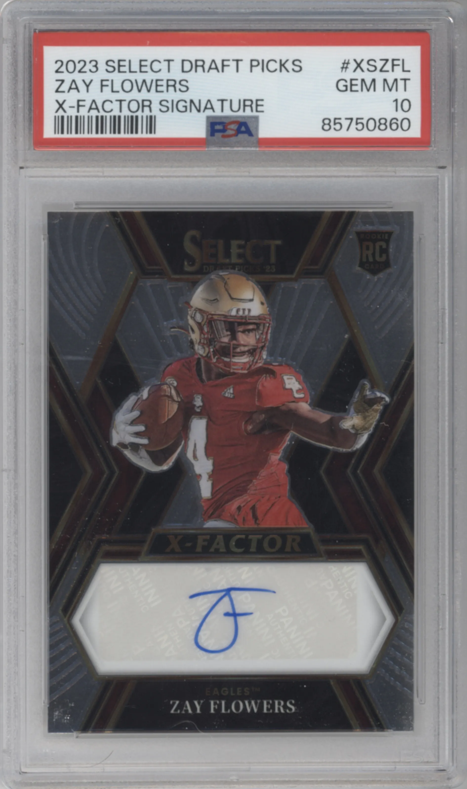 2023 Panini Select Draft Picks X-Factor Sig. Zay Flowers #XS-ZFL PSA 10