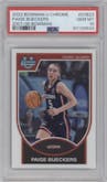 Paige Bueckers from the 2023-24 Bowman U Chrome set graded by PSA and given an overall grade of 10.