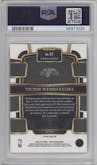 Victor Wembanyama from the 2023-24 Panini Select  set featuring a Silver Prizm parallel graded by PSA and given an overall grade of 9.