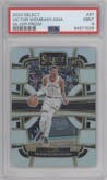 Victor Wembanyama from the 2023-24 Panini Select  set featuring a Silver Prizm parallel graded by PSA and given an overall grade of 9.