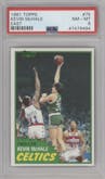 Kevin McHale from the 1981-82 Topps  set graded by PSA and given an overall grade of 8.