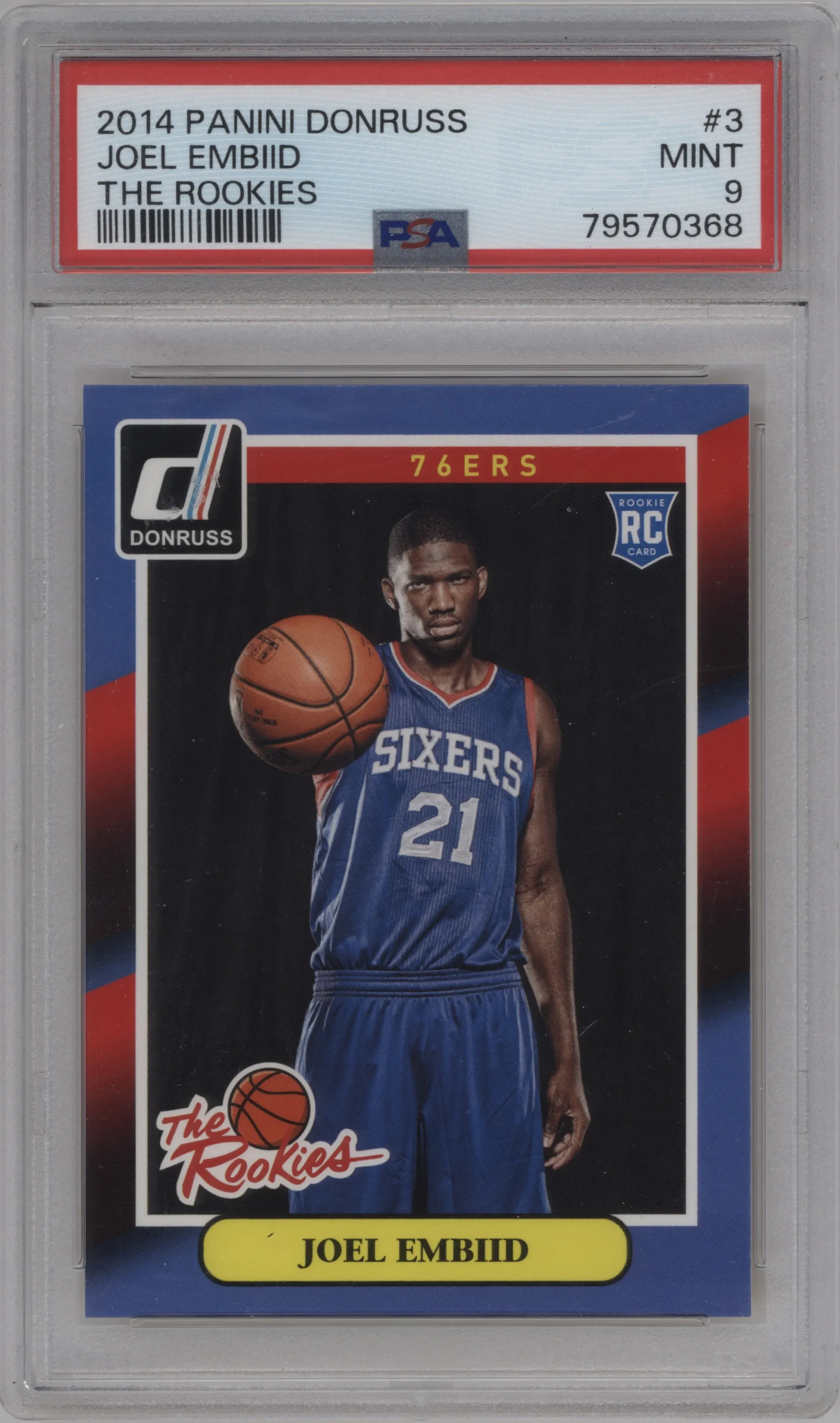 2014 Panini Donruss The Rookies Joel Embiid #3 PSA 9