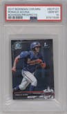 Ronald Acuna from the 2017 Bowman Chrome Mini set graded by PSA and given an overall grade of 10.