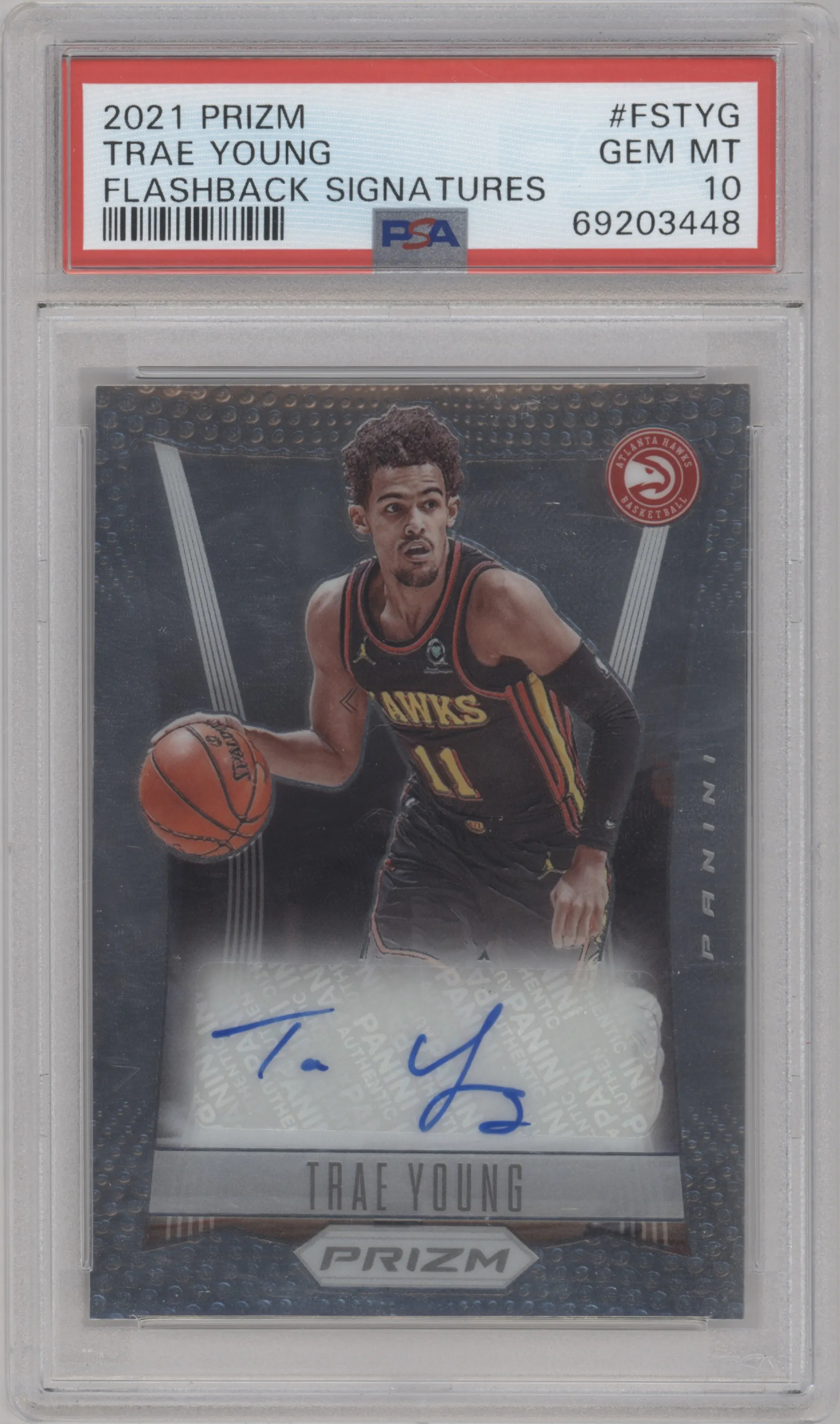 2021 Panini Prizm Flashback Sig. Trae Young PSA 10