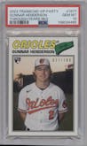 Gunnar Henderson from the 2023 Topps Transcendent Collection VIP Party set graded by PSA and given an overall grade of 10.