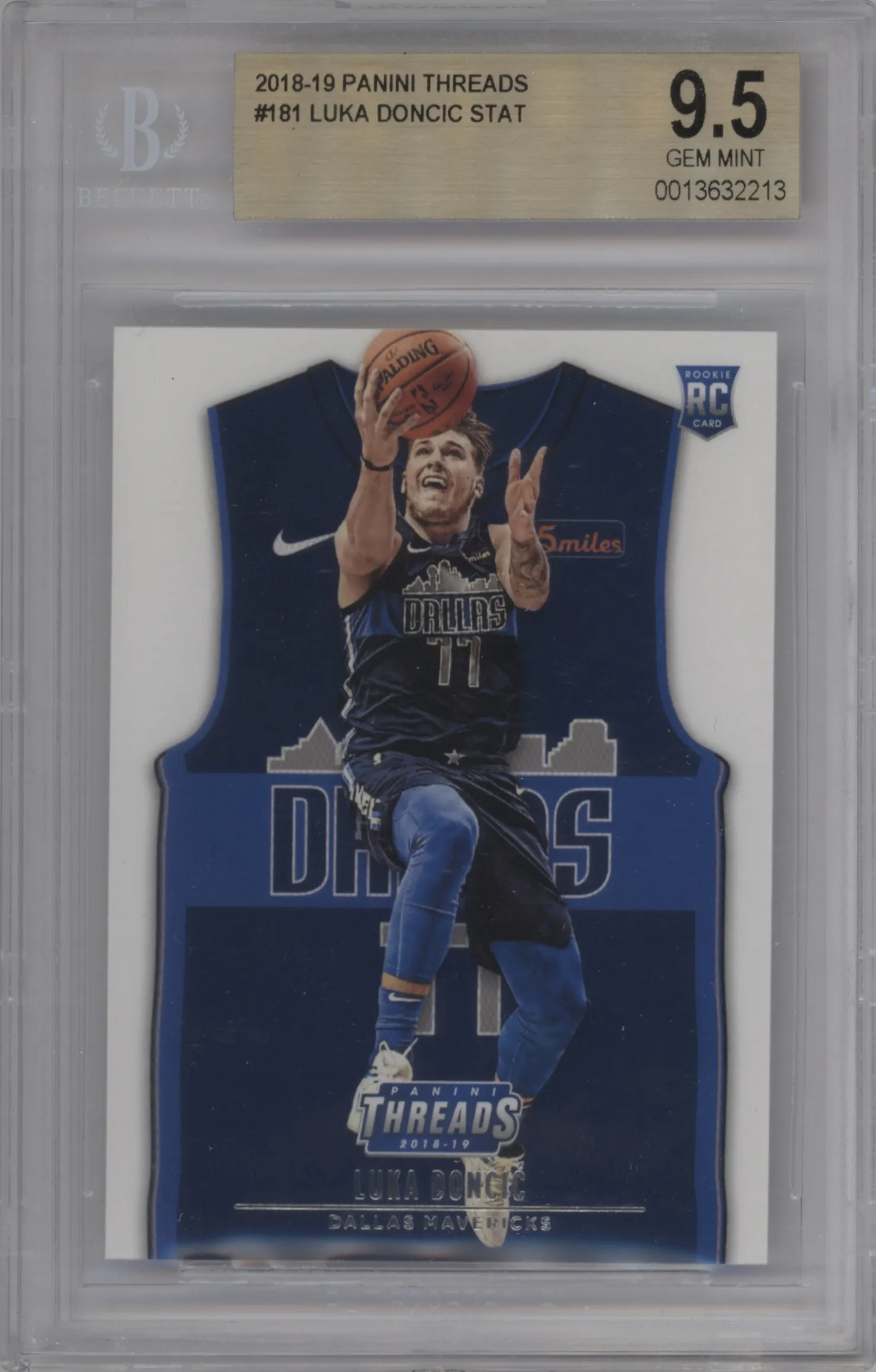 2018 Panini Threads SP Rke.Statement Jrsy. Luka Doncic BGS 9.5