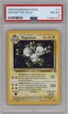 Magneton from the 1999 Pokemon set graded by PSA and given an overall grade of 8.