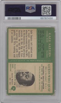 Gale Sayers from the 1966 Philadelphia set graded by PSA and given an overall grade of 2.