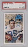 Calvin Hill from the 1970 Kellogg's set graded by PSA and given an overall grade of 10.