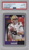 Joe Burrow from the 2020 Panini Score set featuring a Scorecard parallel graded by PSA and given an overall grade of 10.