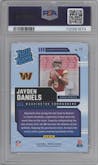Jayden Daniels from the 2024 Donruss set graded by PSA and given an overall grade of 10.
