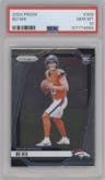 Bo Nix from the 2024 Panini Prizm set graded by PSA and given an overall grade of 10.