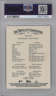 Shohei Ohtani from the 2022 Topps Allen & Ginter Chrome set featuring a Blue Refractor parallel graded by PSA and given an overall grade of 10.
