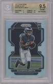 DeVonta Smith from the 2021 Panini Prizm set featuring a Silver Prizm parallel graded by Beckett and given an overall grade of 9.5.