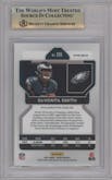DeVonta Smith from the 2021 Panini Prizm set featuring a Silver Prizm parallel graded by Beckett and given an overall grade of 9.5.