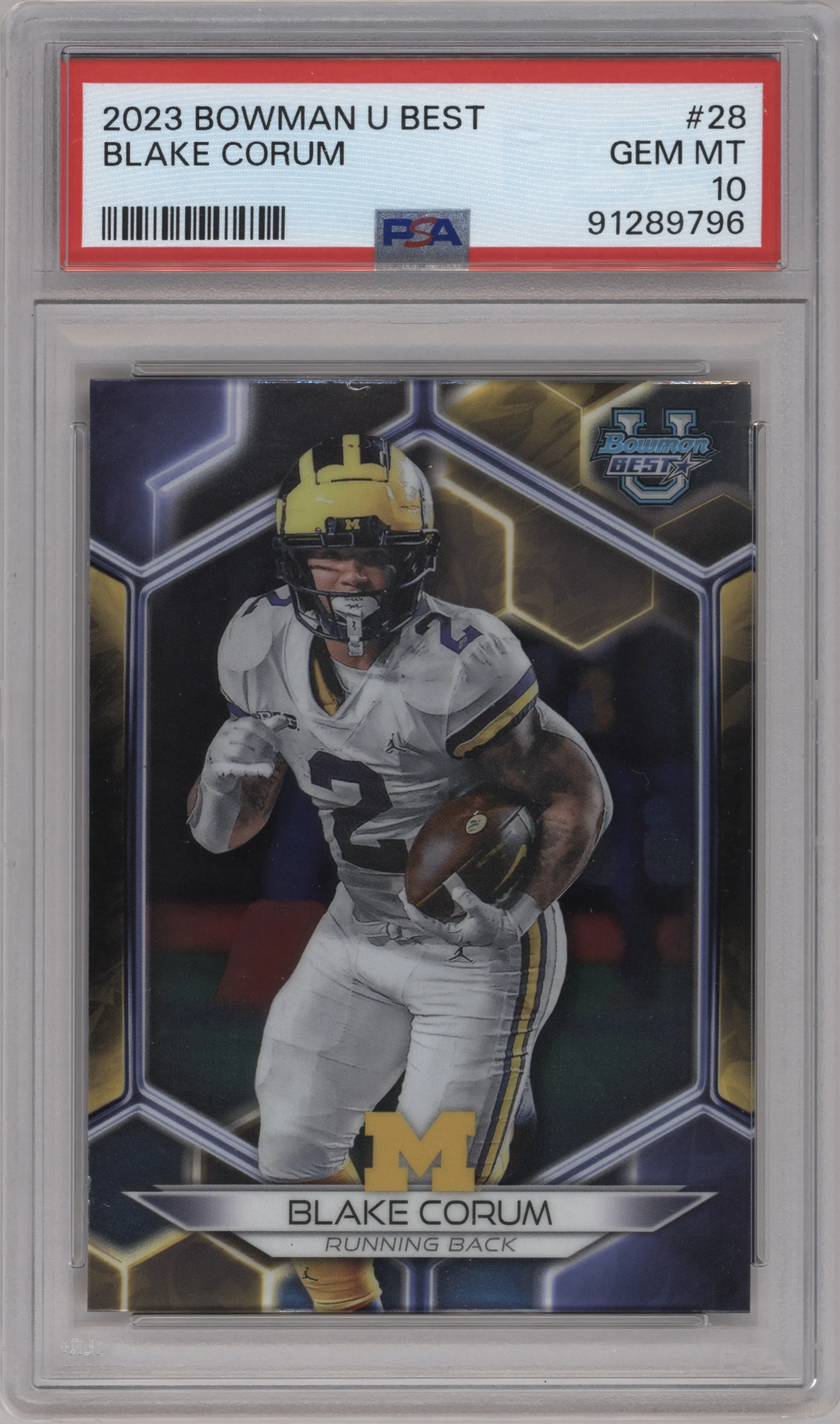 2023 Bowman University's Best Blake Corum PSA 10