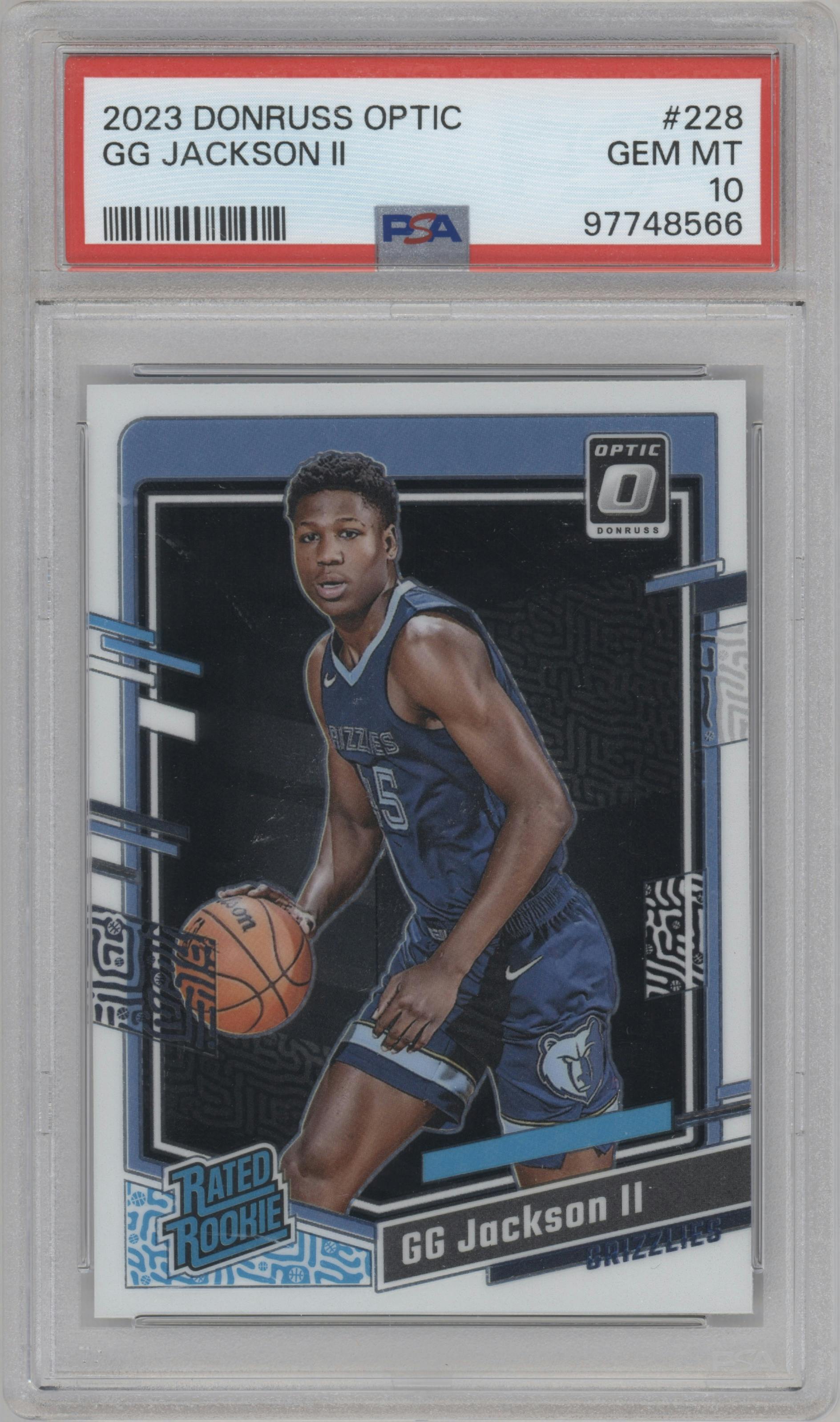 GG Jackson II from the 2023-24 Donruss Optic set graded by PSA and given an overall grade of 10.