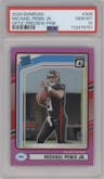 Michael Penix Jr.  from the 2024 Donruss set featuring a Pink parallel graded by PSA and given an overall grade of 10.