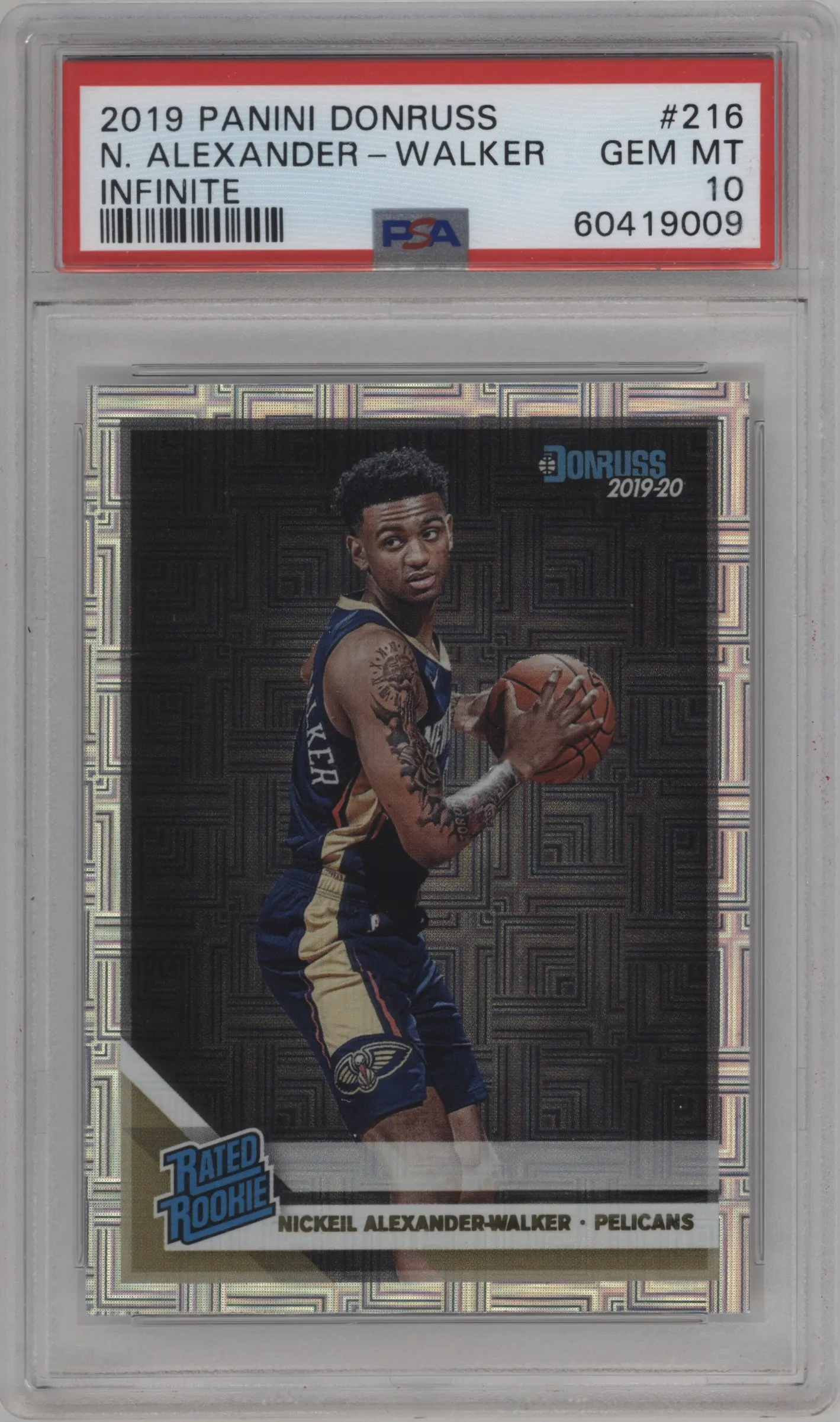 2019 Panini Donruss Rated Rookie Nickeil Alexander-Walker Infinite #216 PSA 10