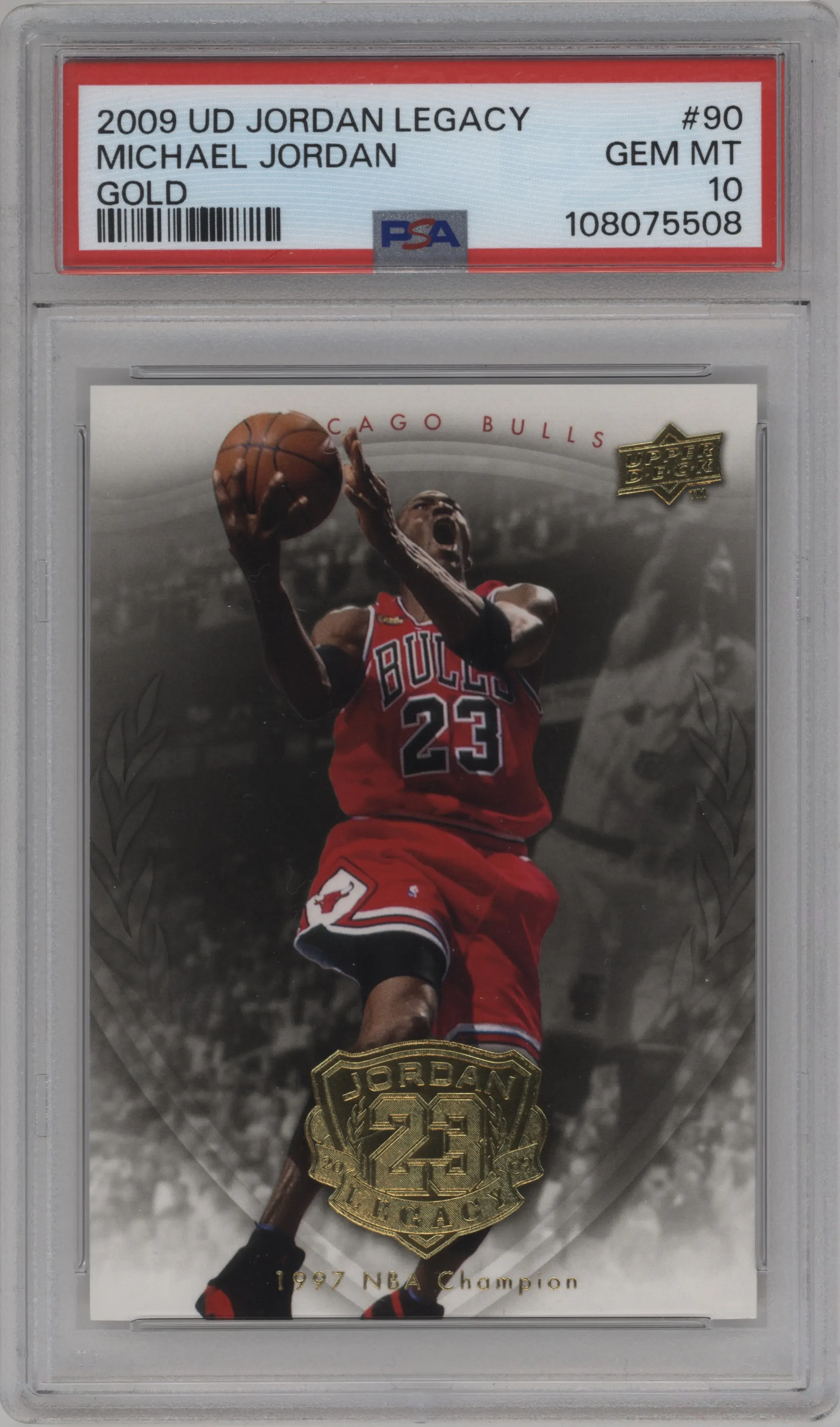 2009 Upper Deck Michael Jordan Legacy Collection Hall of Fame Edition Michael Jordan Gold PSA 10