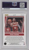 Trae Young from the 2022-23 Panini Donruss Optic  set featuring a Gold Wave parallel graded by PSA and given an overall grade of 10.