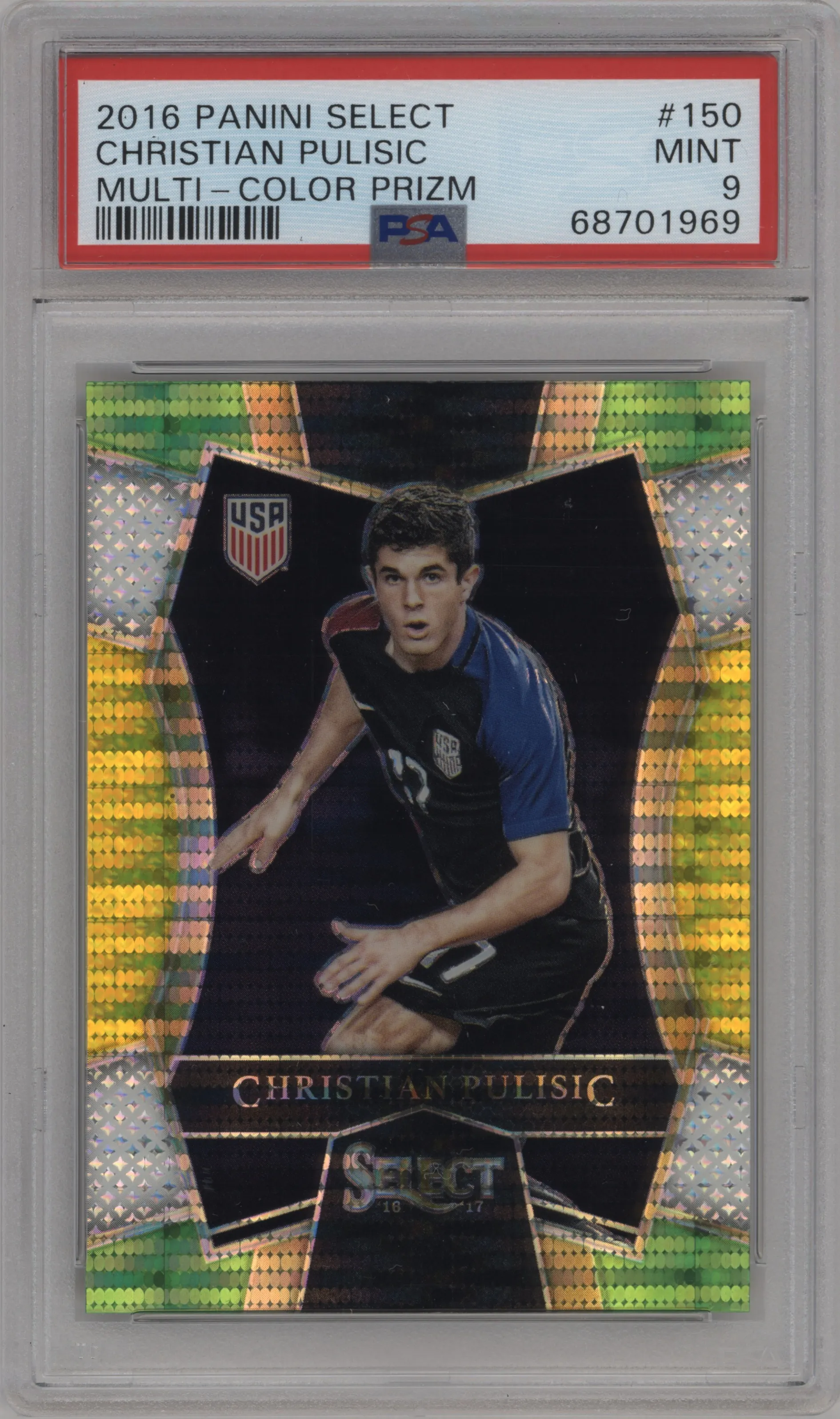 2016 Panini Select Mezzanine Christian Pulisic Multi-Color #150 PSA 9