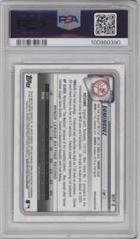 Jasson Dominguez from the 2020 Bowman Mega Box Chrome set graded by PSA and given an overall grade of 10.