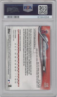 Shohei Ohtani from the 2018 Topps Chrome set graded by PSA and given an overall grade of 10.