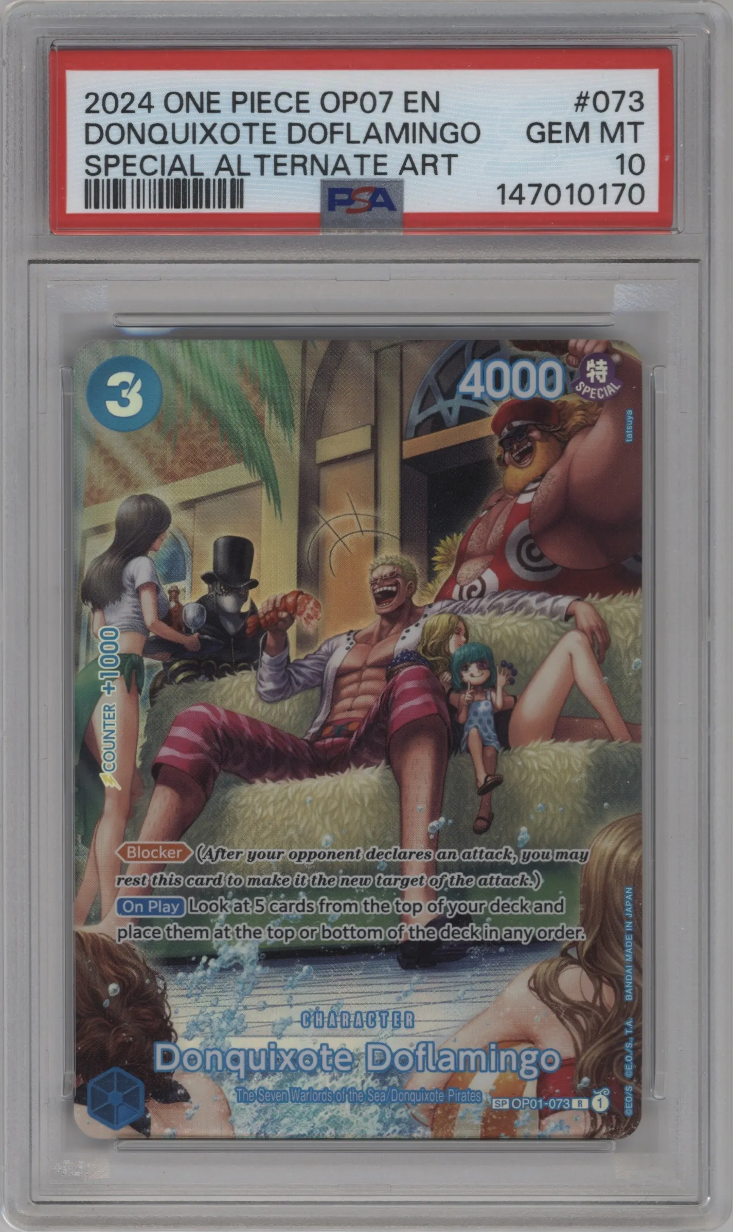2024 One Piece 500 Years in the Future Donquixote Doflamingo Alternate Art PSA 10