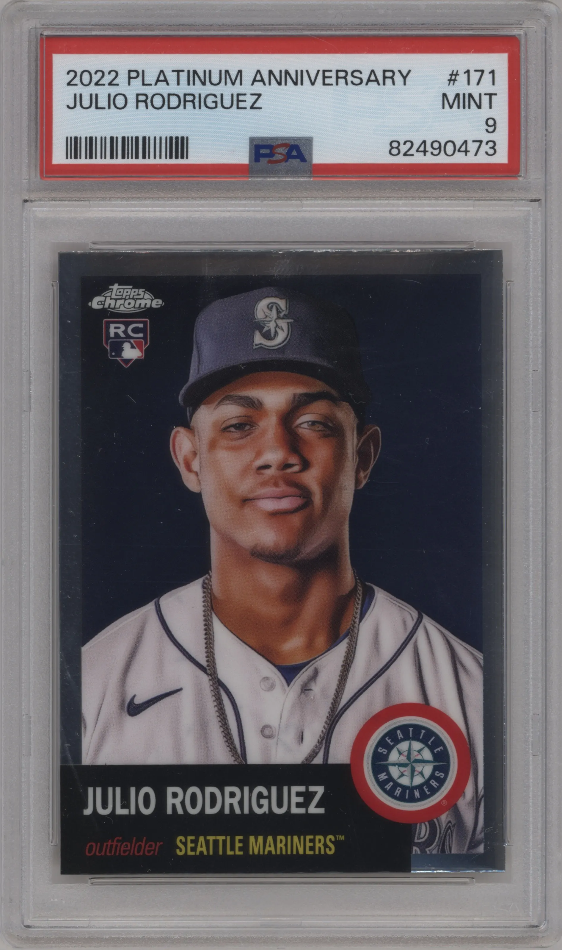 2022 Topps Chrome Platinum Anniversary Julio Rodriguez #171 PSA 9