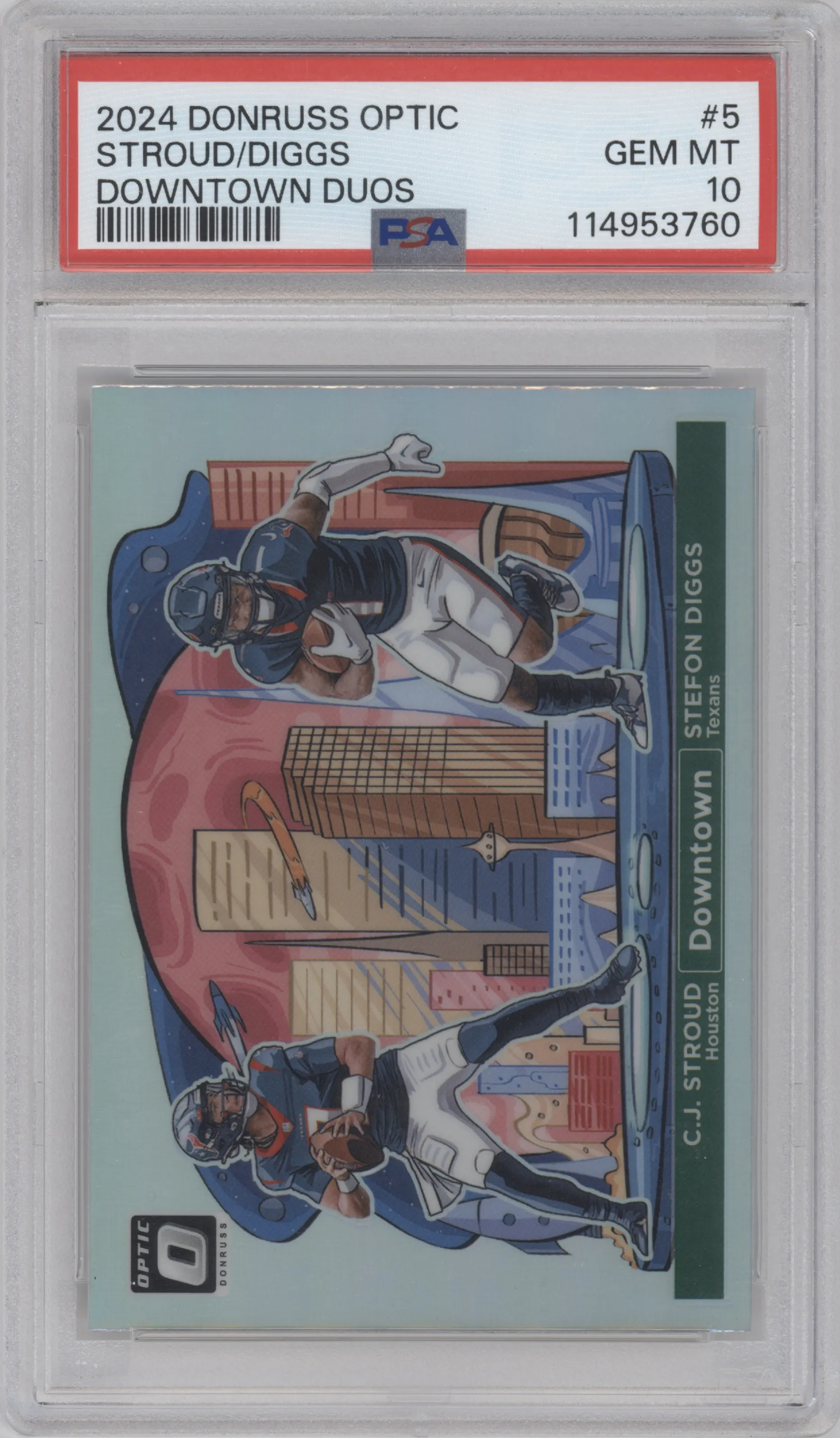 2024 Donruss Optic Downtown Duos C.J. Stroud/Stefon Diggs PSA 10