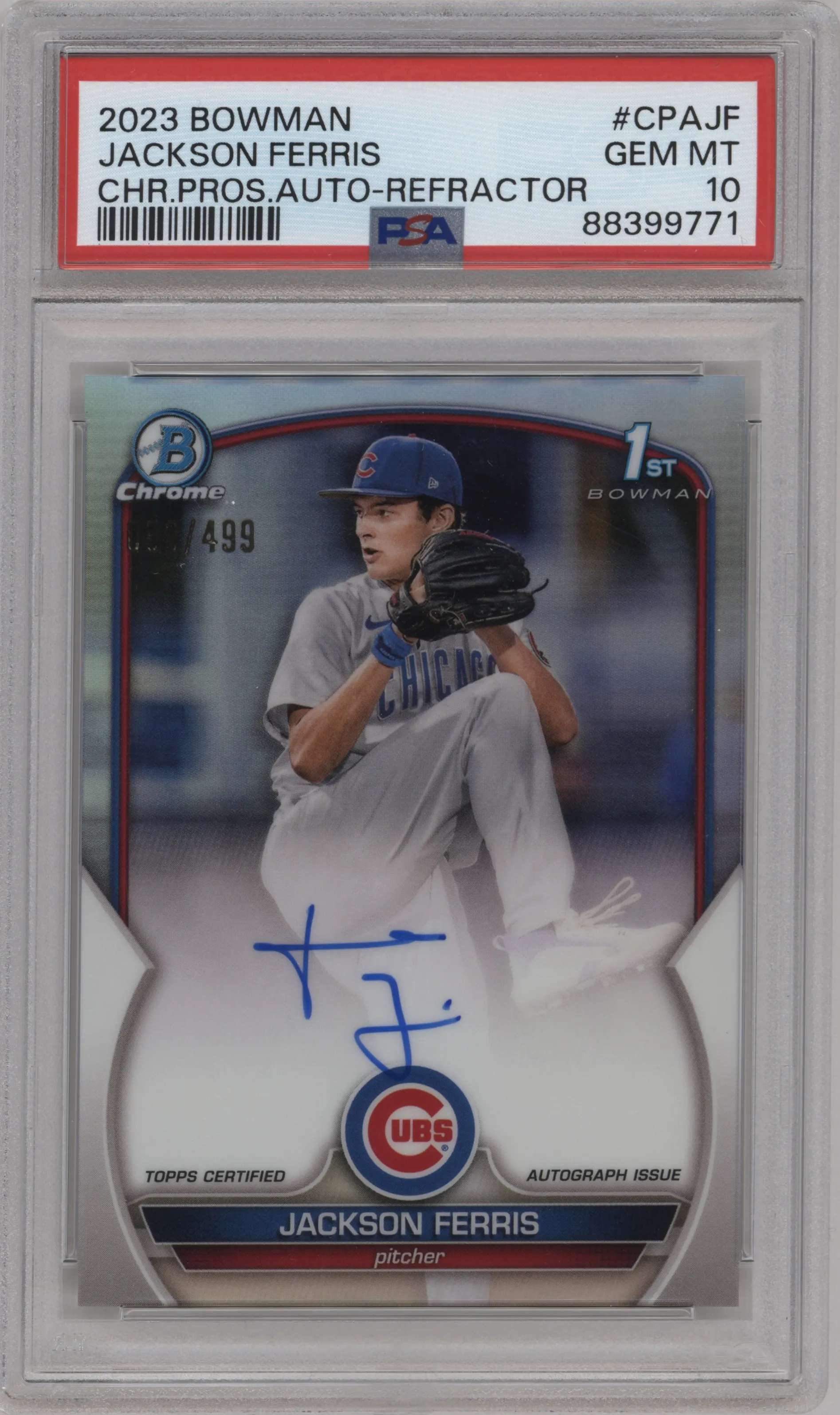 2023 Bowman Chr.Pros.Auto Jackson Ferris Refractor PSA 10