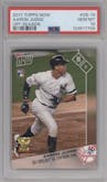 Aaron Judge from the 2017 Topps Now Off-Season set graded by PSA and given an overall grade of 10.
