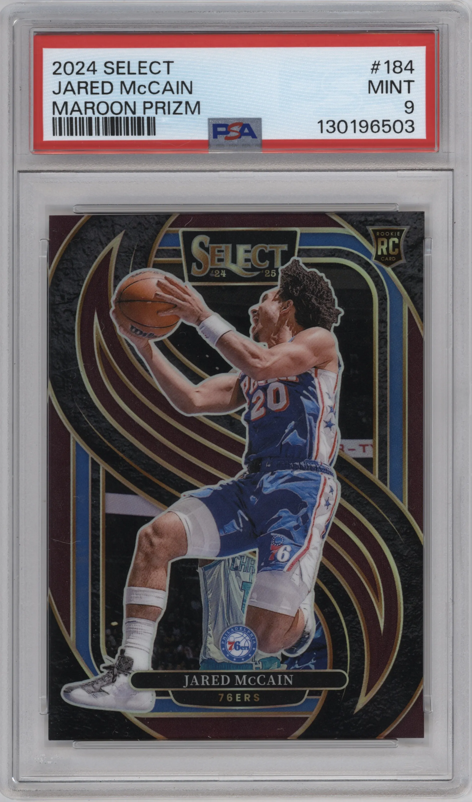 2024 Panini Select Pre.Lvl. Jared McCain Maroon Prizm PSA 9