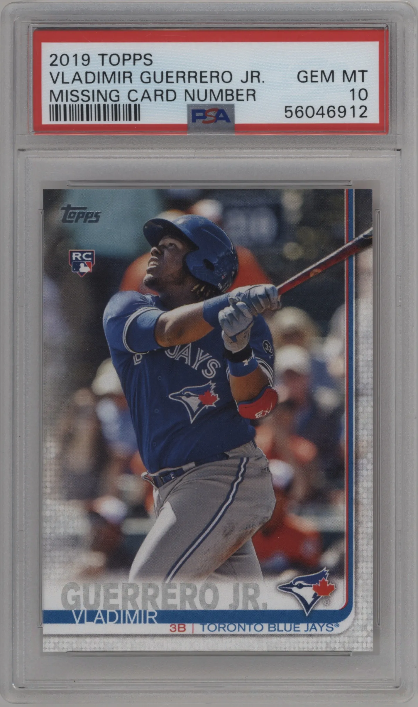 2019 Topps Series 2 Vladimir Guerrero Jr. SP No Card Number PSA 10