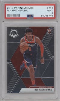 Rui Hachimura from the 2019-20 Panini Mosaic  set graded by PSA and given an overall grade of 9.