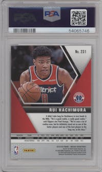 Rui Hachimura from the 2019-20 Panini Mosaic  set graded by PSA and given an overall grade of 9.