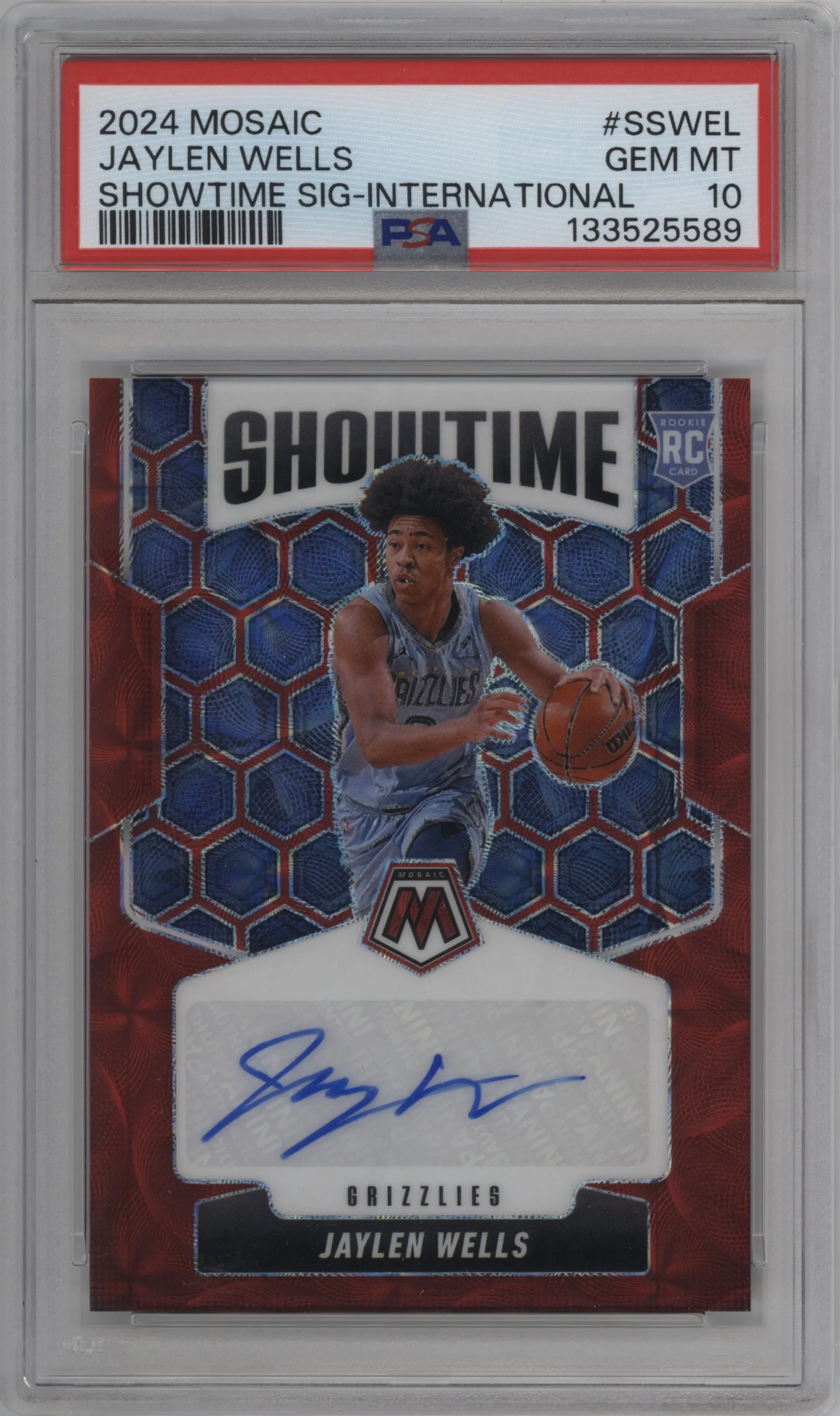 2024 Panini Mosaic Showtime Sig. Jaylen Wells International #SS-WEL PSA 10