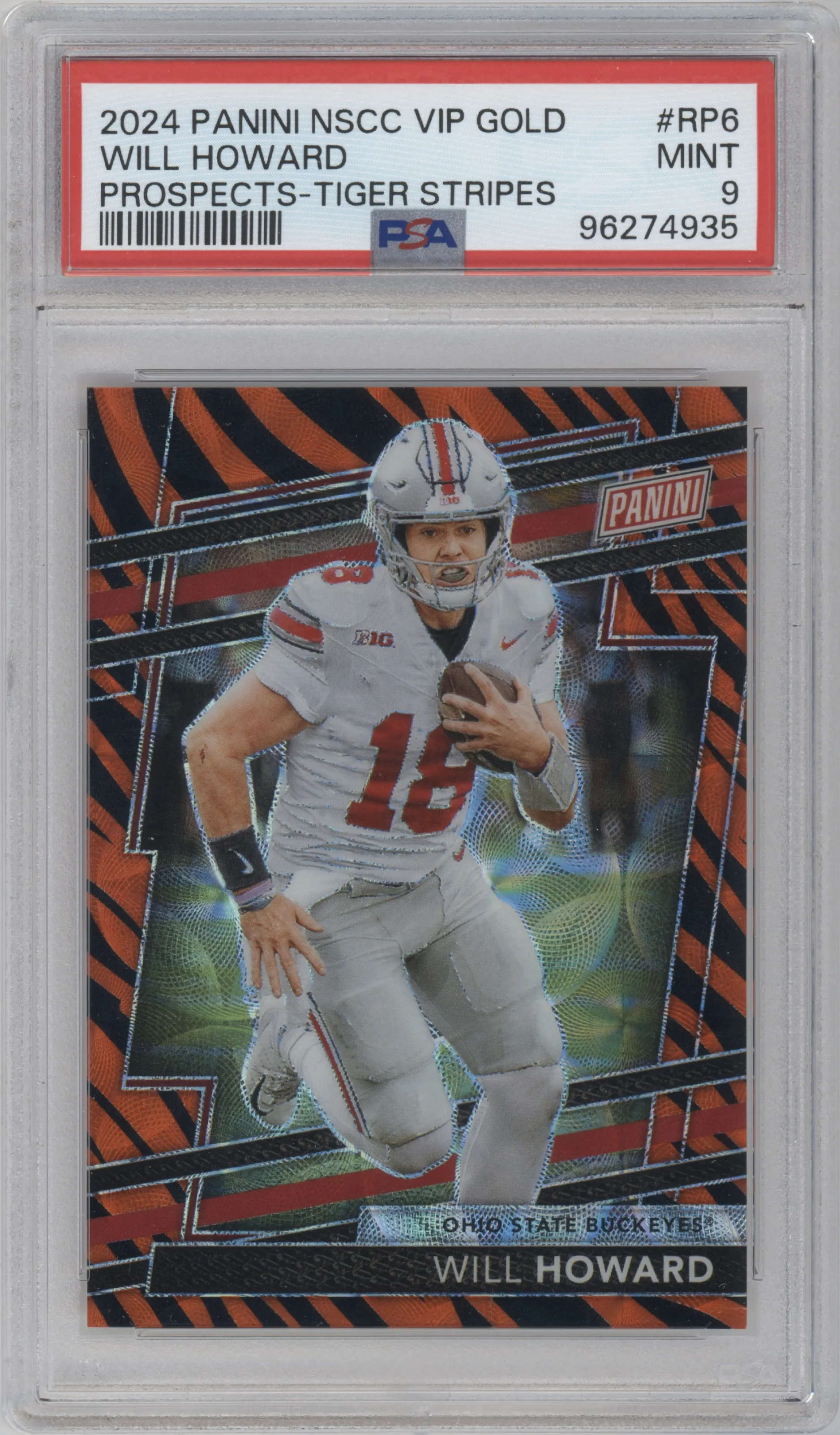 2024 Panini The National VIP Gold Pack Will Howard Tiger Stripes #RP6 PSA 9