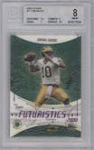 Tom Brady  from the 2000 UD Ionix set graded by Beckett and given an overall grade of 8.